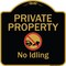 Signmission Designer Series-Private Property No Idling With Graphic, 18" H, BG-1818-9775 A-DES-BG-1818-9775 - alternate 1